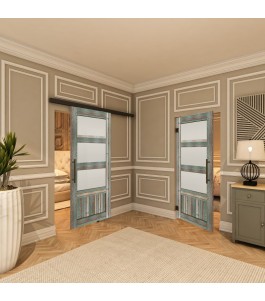 Pendeltür - Country Bunt geplankt Model 36-modernes Zuhause