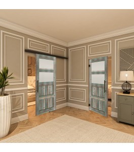 Pendeltür - Country Bunt geplankt Model 37-modernes Zuhause