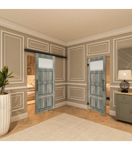 Pendeltür - Country Bunt geplankt Model 38-modernes Zuhause