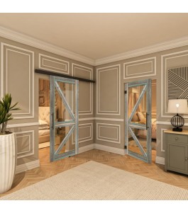 Pendeltür - Country Bunt geplankt Model 41-modernes Zuhause
