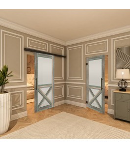 Pendeltür - Country Bunt geplankt Model 53-modernes Zuhause