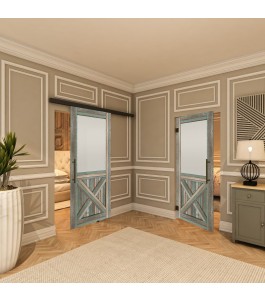 Pendeltür - Country Bunt geplankt Model 54-modernes Zuhause