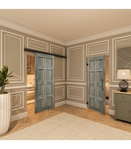 Pendeltür - Country Bunt geplankt Model 60-modernes Zuhause