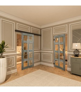 Pendeltür - Country Bunt geplankt Model 61-modernes Zuhause