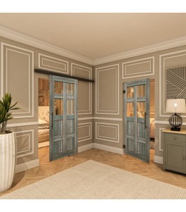 Pendeltür - Country Bunt geplankt Model 62-modernes Zuhause