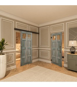 Pendeltür - Country Bunt geplankt Model 63-modernes Zuhause