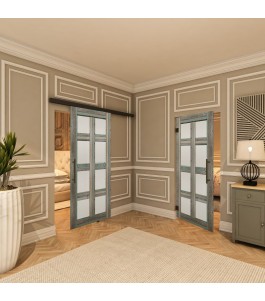 Pendeltür - Country Bunt geplankt Model 64-modernes Zuhause