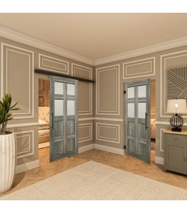 Pendeltür - Country Bunt geplankt Model 65-modernes Zuhause