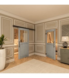 Pendeltür - Country Graueiche Model 22 - modernes Zuhause