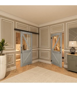 Pendeltür - Country Graueiche Model 42 - modernes Zuhause
