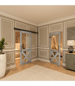 Pendeltür - Country Graueiche Model 51 - modernes Zuhause