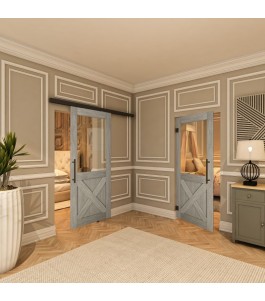 Pendeltür - Country Graueiche Model 52 - modernes Zuhause