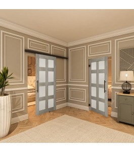 Pendeltür - Country Graueiche Model 64 - modernes Zuhause