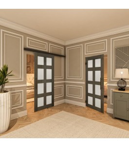 Pendeltür - Country Schwarz gebeizt Model 64
