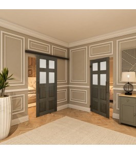 Pendeltür - Country Schwarz gebeizt Model 65