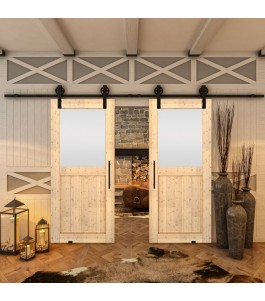 Glasschiebetür BARN-LINE - Country Astkiefer Model 24