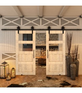 Glasschiebetür BARN-LINE - Country Astkiefer Model 33