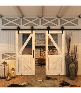 Glasschiebetür BARN-LINE - Country Astkiefer Model 42
