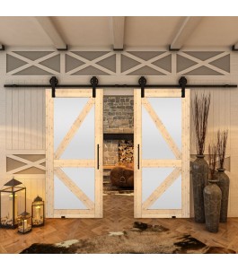 Glasschiebetür BARN-LINE - Country Astkiefer Model 43