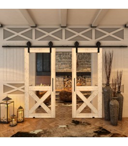 Glasschiebetür BARN-LINE - Country Astkiefer Model 51