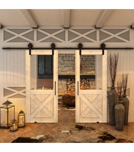 Glasschiebetür BARN-LINE - Country Astkiefer Model 52