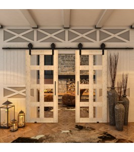 Glasschiebetür BARN-LINE - Country Astkiefer Model 61
