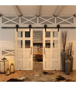 Glasschiebetür BARN-LINE - Country Astkiefer Model 62