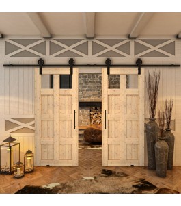 Glasschiebetür BARN-LINE - Country Astkiefer Model 63