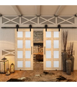 Glasschiebetür BARN-LINE - Country Astkiefer Model 65