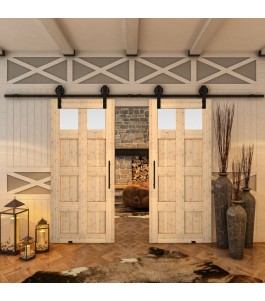 Glasschiebetür BARN-LINE - Country Astkiefer Model 66