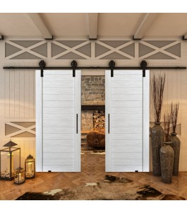 Glasschiebetür BARN-LINE - Country Weiss Rustikal Model 10
