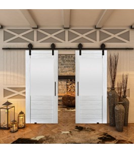 Glasschiebetür BARN-LINE - Country Weiss Rustikal Model 13