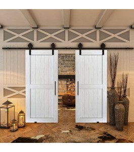 Glasschiebetür BARN-LINE - Country Weiss Rustikal Model 20