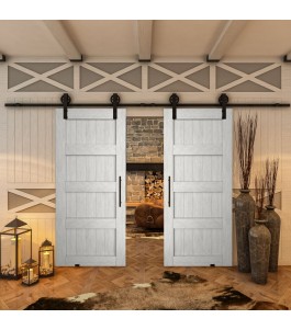 Glasschiebetür BARN-LINE - Country Weiss Rustikal Model 30