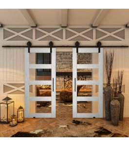 Glasschiebetür BARN-LINE - Country Weiss Rustikal Model 31