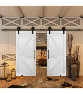 Glasschiebetür BARN-LINE - Country Weiss Rustikal Model 43