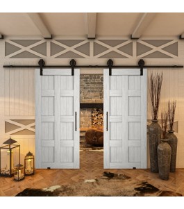 Glasschiebetür BARN-LINE - Country Weiss Rustikal Model 60