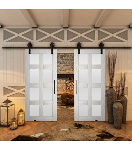 Glasschiebetür BARN-LINE - Country Weiss Rustikal Model 64
