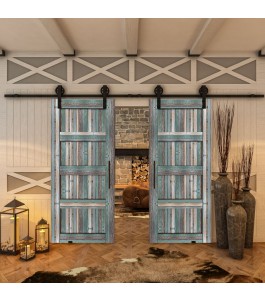 Glasschiebetür BARN-LINE - Country Bunt geplankt Model 30
