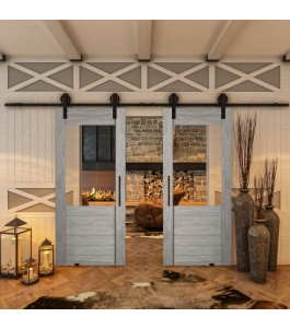 Glasschiebetür BARN-LINE - Country Graueiche Model 12