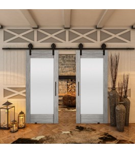 Glasschiebetür BARN-LINE - Country Graueiche Model 13