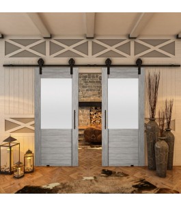 Glasschiebetür BARN-LINE - Country Graueiche Model 14