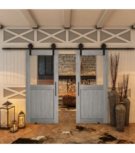 Glasschiebetür BARN-LINE - Country Graueiche Model 22