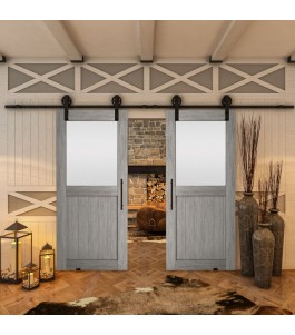 Glasschiebetür BARN-LINE - Country Graueiche Model 24