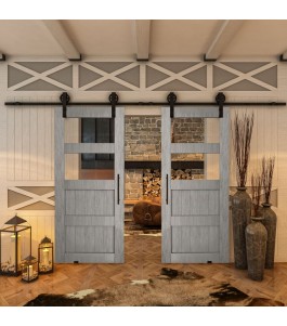Glasschiebetür BARN-LINE - Country Graueiche Model 33