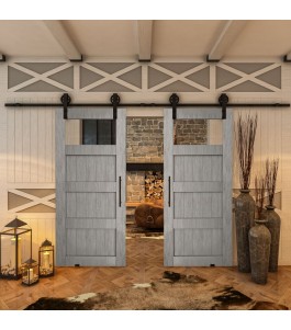 Glasschiebetür BARN-LINE - Country Graueiche Model 34