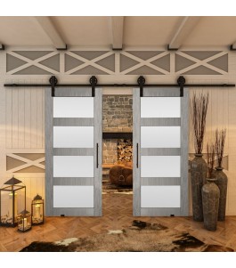 Glasschiebetür BARN-LINE - Country Graueiche Model 35