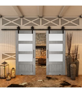 Glasschiebetür BARN-LINE - Country Graueiche Model 36
