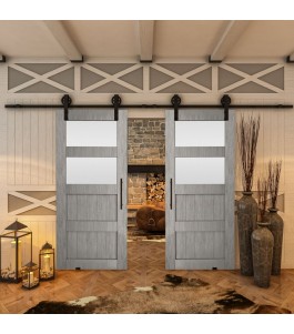 Glasschiebetür BARN-LINE - Country Graueiche Model 37