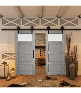 Glasschiebetür BARN-LINE - Country Graueiche Model 38
